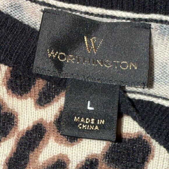Worthington Leopard Print Sweater – Size Large - Picture 7 of 9
